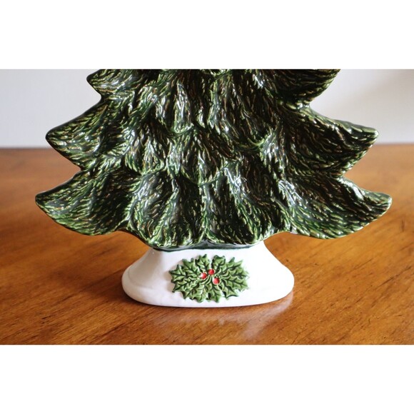 Vtg Nowell's Mold Ceramic Christmas Tree Candy Nut Dish Stand Plate Tray 11.25" - Picture 4 of 13